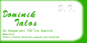 dominik talos business card